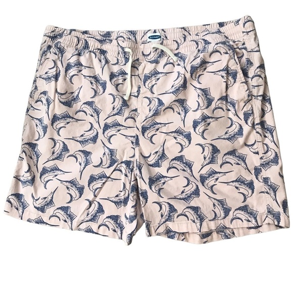 Old Navy Pull On Swordfish Nautical Jogger Shorts Beach Summer Tropical … - Picture 2 of 6